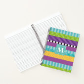 Streifen und Punkte Monogramm Notizblock (Innenseite)
