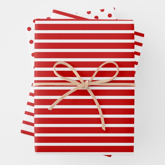 Streifen und Punkte Weihnachten Geschenkpapier Set (Beispiel)