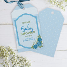 Streifen und Rose Blue Boy Baby Dusche