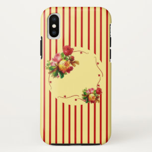 Streifen und Rose Case-Mate Tough iPhone X Fall Hülle