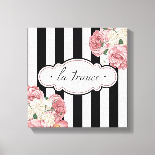 Streifen und Rose Leinwanddruck (Vorderseite)
