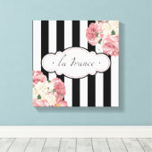 Streifen und Rose Leinwanddruck (Insitu (Holzboden))