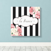 Streifen und Rose Leinwanddruck (Insitu (Holzboden))