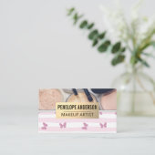 Streifen und Schmetterlinge | Makeup Palette und P Visitenkarte (Stehend Vorderseite)