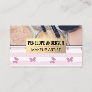 Streifen und Schmetterlinge   Makeup Palette und P Visitenkarte