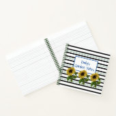 Streifen und Sonnenblumen Notizblock (Innenseite)