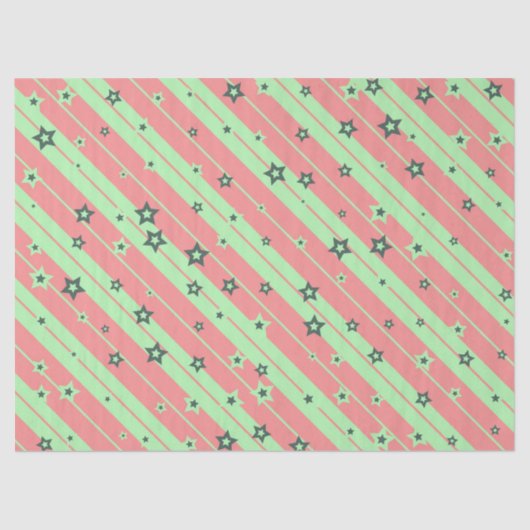 Streifen und Sternengewebe Seidenpapier (Vorderseite)