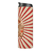 Streifen und Vintage Valentinische Clowns mit Herz Thermosbecher (Nach rechts gedreht)