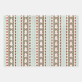 Streifen- und Weihnachtsbaum-Muster Geschenkpapier Set (Vorderseite 3)