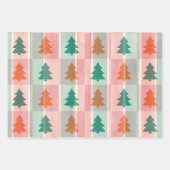 Streifen- und Weihnachtsbaum-Muster Geschenkpapier Set (Vorderseite 2)