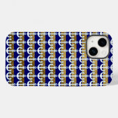 Streifen und weiße Ankermuster Case-Mate iPhone Hülle (Rückseite (Horizontal))