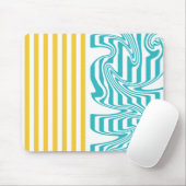 Streifen und Wirbel in Türkis und Gelb Mousepad (Mit Mouse)