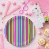  Streifen verschiedener Farben Pappteller (Party)