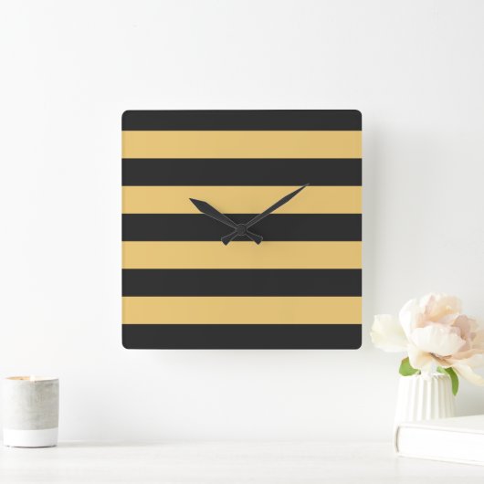 STREIFEN, verstellbar, schwarz Quadratische Wanduhr (Zuhause)