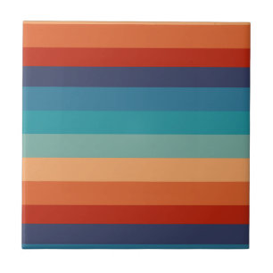 Streifen Vintage-Farbe Old Style Farbige Geometrie Fliese