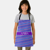 Streifen Violet Orange Minimales Muster Schürze (Insitu)