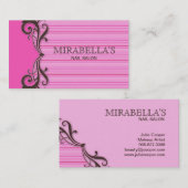 Streifen-Visitenkarte-Strudel-Rosa Brown Visitenkarte (Vorne/Hinten)