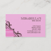 Streifen-Visitenkarte-Strudel-Rosa Brown Visitenkarte (Rückseite)