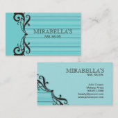 Streifen-Visitenkarte-Strudel-Türkis blaues Brown Visitenkarte (Vorne/Hinten)