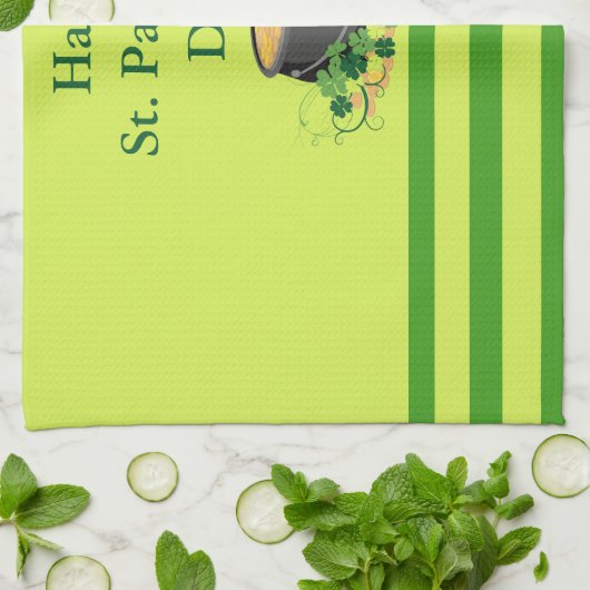 Streifen von St. Patrick Geschirrtuch (Gefaltet)