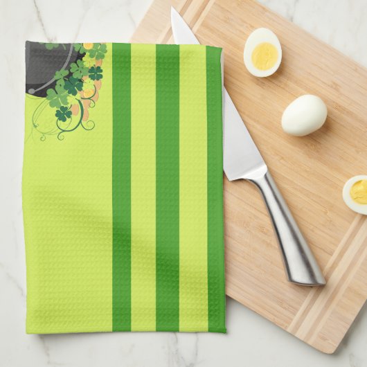 Streifen von St. Patrick Geschirrtuch (Viertel Falte)