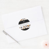 Streifen Wasserfarben-Leoparden-Schnüre Runder Aufkleber (Umschlag)