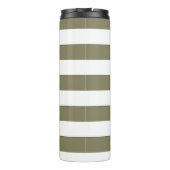 Streifen Weiß bei beliebiger Farbe eines Textes Thermosbecher (Rückseite)