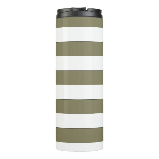 Streifen Weiß bei beliebiger Farbe eines Textes Thermosbecher (Rückseite)