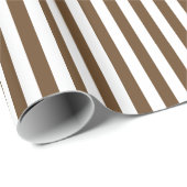 Streifen - weiß und dunkelbraun geschenkpapier (Rolleneckpunkt)