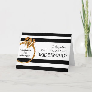 Streifen werden Sie meine Bridesmaid-Einladungskar Einladung