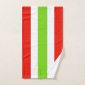Streifen White Red Green Badhandtuch Set (Handtuch)