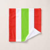 Streifen White Red Green Badhandtuch Set (Waschlappen)