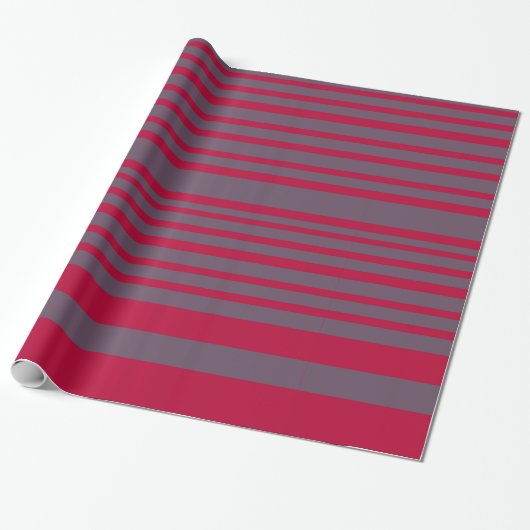 Streifen Wrapping PaperRed Gray Geschenkpapier (Ungerollt)