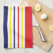 Streifen Yellow Blue Red Summer Pattern Geschirrtuch (Viertel Falte)