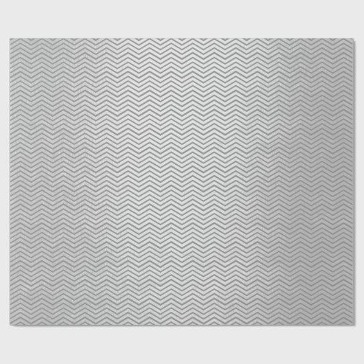Streifen Zickzack Linien Silver Graphite Vip Grau Geschenkpapier (Flach)