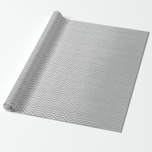 Streifen Zickzack Linien Silver Graphite Vip Grau Geschenkpapier (Ungerollt)
