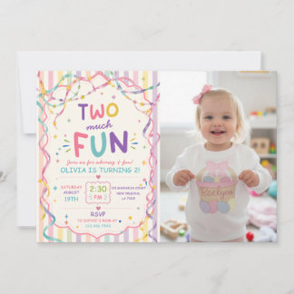 Streifen Zu Viel Spaß Bunter Geburtstag Einladung