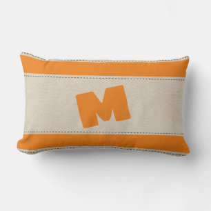 Streifen zum Aussehen von Leinen mit Monogramm-Kis Lendenkissen