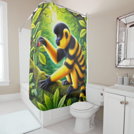 Streifenaffe Duschvorhang (Beispiel)