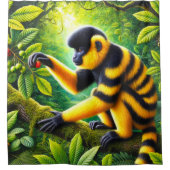 Streifenaffe Duschvorhang (Vorderseite)