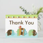 Streifenafrikanischer Elefant Dankeschön-Karte Dankeskarte (Stehend Vorderseite)