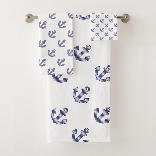 Streifenanschor-Wiederholung weiß Badhandtuch Set (Insitu)