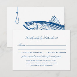 Streifenbarsch Optionen Elegante Hochzeit RSVP Karte