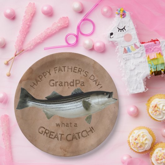 Streifenbläsertafel Pappteller (Party)