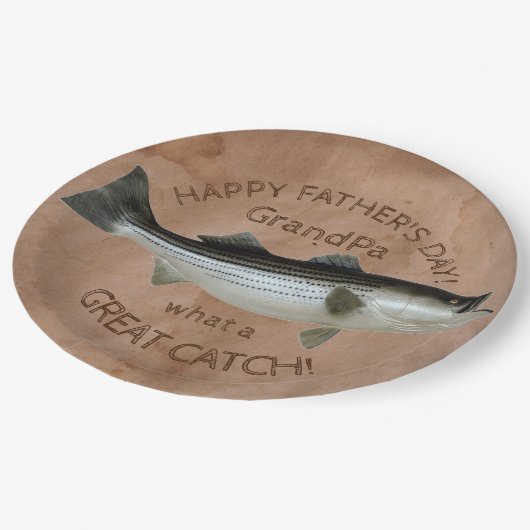 Streifenbläsertafel Pappteller (Schrägansicht)