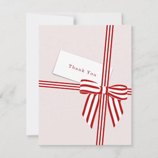 Streifenbow Flat Dankeschön Karte (Vorderseite)