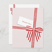 Streifenbow Flat Dankeschön Karte (Vorne/Hinten)