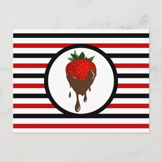 Streifenchic CHOCOLATE STRAWBERRY Postcard Postkarte (Vorderseite)