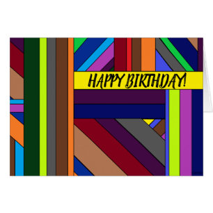 Streifendesign, Geburtstag, Grußkarte