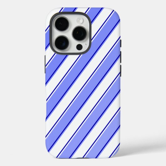 Streifendesign in Blau und Weiß Case-Mate iPhone Hülle (Rückseite)